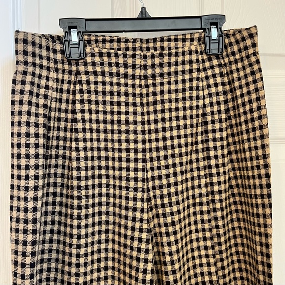 J.Jill flare cropped pants gingham tan and black size small - Picture 2 of 4